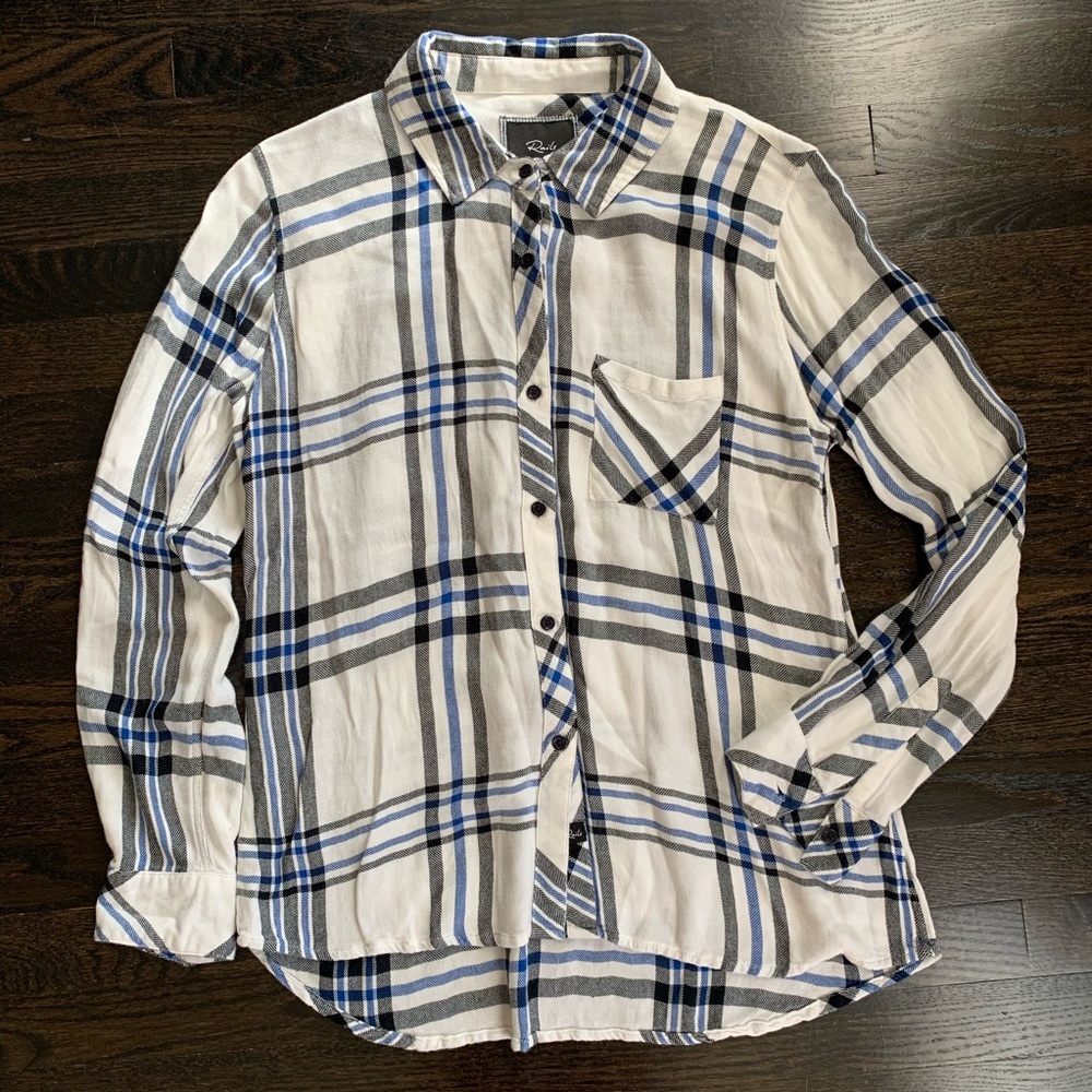 Size Large Blue & White Flannel